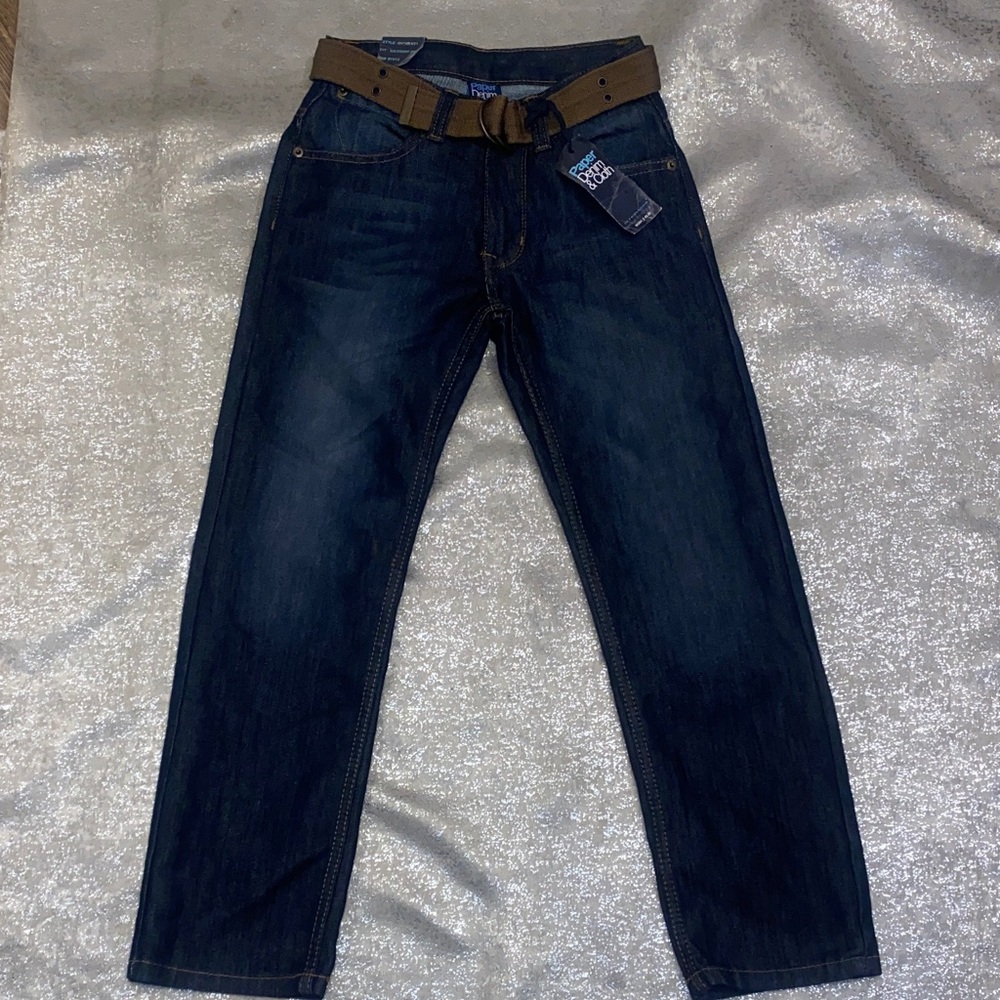 Paper Denim & Cloth Navy Jeans with Brown Belt